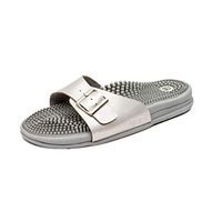 Revs Premium Reflexology Massage & Acupressure Sandals in Metallic Silver. Shock Absorbing, Cushion SoleOrthotic Arch. Stimulate Pressure Points, Increase Blood Flow for Better Health & Wellbeing
