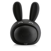 HUGMO Black Bunny Compact Bluetooth Portable Speaker, USB Rechargeable Battery, Built-in Microphone