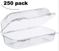 Dart Clear Hinged Lid Plastic Container 9" x 5 3/8" x 3 1/2" (250)