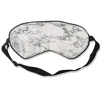 Sleep Mask, White Texture Marble Silk Lightweight Breathable Comfortable Soft Eyeshade with Adjustable Head Straps for Women