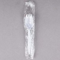 BWS Individually Wrapped Medium Weight White Plastic Spork, Case of 1000