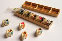 (2 Packs) Thai Spa Candle , Relaxed Aroma Candle with Mini Rabbit Ceramic Holder Thai Product