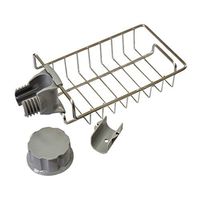 Pinleg Kitchen Drainage Shelf Multifunctional Dishwashing Sponge Storage Rack Stainless Steel Adjustable Faucet Rack Soap Rag and Sponge Organize Holder for Bathroom and Kitchen