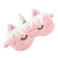 BUYITNOW Cute 3D Unicorn Sleep Mask Plush Sleeping Eye Cover for Women Girls Home Sleeping Traveling