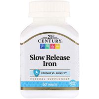 21st Century Slow Release Iron Tablets, 60 Count (Compare Active Ingredient To Slow Fe)