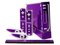 Poppin Purple Vinyl Decal Faceplate Mod Skin Kit for Nintendo Wii Console by System Skins