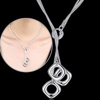 Plated Silver Long Jewelry Gift Loving Jewelry Accessories Necklaces Pendants Prom Woman Pretty Bright Cute Stylish Simple Cheap Elegant Aesthetic Fashionable