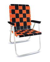 Lawn Chair USA Folding Aluminum Webbing Chair (Classic, Black//Orange)