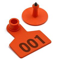 M.Z.A Pig Ear Tags Numbered Ear Tags for Pigs Hogs Sheep Cows Goats Animal Calf Livestock Ear Tag 001-100, Orange