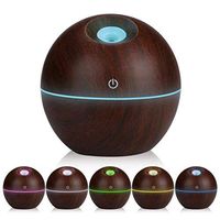 Acecor USB Mini Wood Grain Ultrasonic Aromatherapy Oil Diffuser with Adjustable Mist Mode Waterless Auto Shut-Off