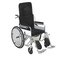 Lolicute Lightweight Portable Reclining Manual Wheelchair for Handicapped Recliner w/Desk-Length Arm and Elevated Legrests