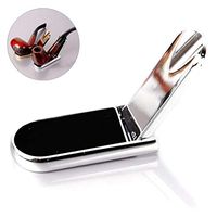 Hometu Foldable Stainless Steel Smoking Pipe Holder Tobacco Pipe Stand Display Rack Portable Cigarette Folding Pipe Bracket Silver