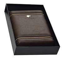 Special Offer Brown Leather Cedar Wood 6 Ct Cigar Humidor Case Holder with Humidifier (Grey)