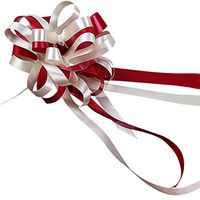 Norbi 10 Wedding Pull Flowers with Tulle Tails Christmas Large Pull Bows for Wedding Car Door Fruit Basket Gift Box-Wine Red