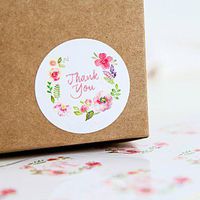 Adhesive Paper Stickers - Thank you Sticker - Sealing Stickers - 10pcs/sheets Round Floral Thank You Adhesive Paper Stickers Decorative Packaging Labels Gift Bags