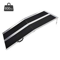 Fullwatt 6FT Non Skid Aluminum Wheelchair Ramp Folding Portable Wheelchair Scooter Ramp with Carrying Handle 72 Inch x 29 Inch