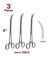3 Pcs 8" Pean Hemostat Locking Forceps Curved