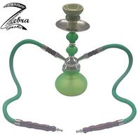 Zebra Smoke Series: 11" 1 Hose Pumpkin Echo (X1) Hookah Complete Set Complete Set (Green 2 Hose)