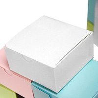 Efavormart 100pcs of 4x4x2 White Cake Box for Candy Treat Gift Wrap Box Party Favor Boxes for Bridal Shower Wedding Party