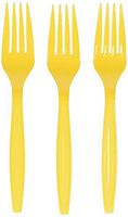 Amscan Big Party Pack 200 Count Mid Weight Plastic Forks, Yellow