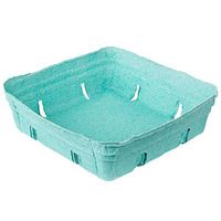 Pack of 40 - Green Molded Pulp Berry/Produce Basket, Eco-friendly Construction, Slotted Sides - Size 2 Qt