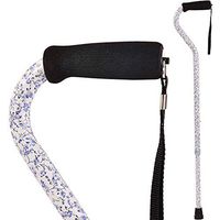 DMI Adjustable Designer Cane with Offset Handle, Comfort Grip and Strap, Tiny Flowers