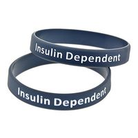 Type 1 Diabetes Diabetic Bracelet Insulin Dependent Medical Alert - Various Colors (Grey)