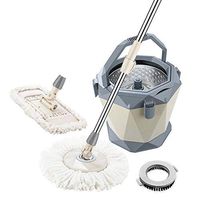 JTYX MOPS Single Bucket Rotary Mop Household Hands-Free Automatic Dehydration Household Cleaning Tool Wet and Dry Lazy Mop