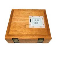 SIMU 8 Wooden Cigar Box Desktop Humidor 100% Spanish Cedar Wood with Hydrometer and Humidifier, 100% Sealing Design, Give u a Totally Different Humidor from Design
