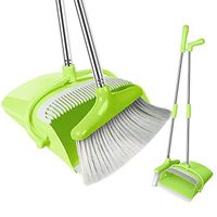 FGY Broom and Dustpan Set - Standing Upright Dust Pan w/Extendable 36"/48" Long Handle Broom[2Size] - 3L Capacity, 10" Great Edge, Lightweight & Robust, for Kitchen, Pet House, Office, Outdoor, Indoor