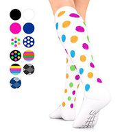 Go2 Compression Socks for Men Women Nurses Runners| Medium Compression Stockings (Polka, Medium one)