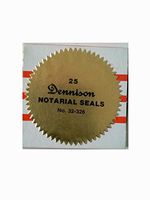 Dennison, Notarial Seals, 32-326, Gold, Sawtooth Edge, 2 1/2" Diameter, 25 Per Box, Limit 1 Per Customer