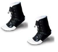 2 Pack! SafeTGard Lace Up Ankle Brace (Black, Large)