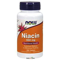 NOW Niacin 500mg, 100 Tablets (Pack of 3)