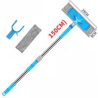 AA-SS Professional Long Extendable 3-in-1 Window Squeegee Cleaner180° Rotatable Squeegee Tool & Groove Brush for Windows/Glass Door/Car/Ceiling