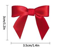 Pre-Tied Satin Gift Bows Red (Pack of 50)