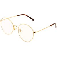 Cyxus Retro Round Blue Light Filter Glasses Vintage Anti Eyestrain Redness Metal Frame (8090T06, Gold)