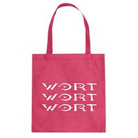 Tote Wort Wort Wort 15x16 Hot Pink Canvas Bag