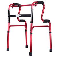 Elderly Walker Folding Medical Walking Mobility Aid (Sitting Board and 2 Wheels) - Front Wheeled Support - Adjustable, Lightweight Portable Compact