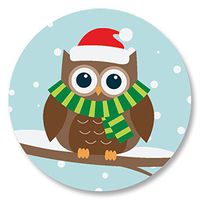 Owl with Santa Hat Envelope Seals, 140 Count