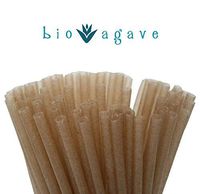 BIO AGAVE - 2,400 Pack ($0.03/Count) Biodegradable 8 1/4 Straws Made From Agave, Unwrapped, FDA Approved and USDA Bio Preferred, Eco-friendly, Alternative to Plastic Straws & Paper Straws.