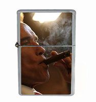 Helo Arnold The Governator Smoking Cigar Flip Top Oil Cigarette Lighter