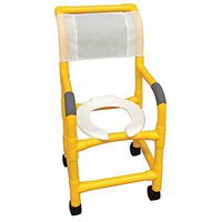 MJM International Y115-3TW Pediatric Shower Chair, 250 oz Capacity, 38.5" Height x 19" Width x 23" Depth, Royal Blue/Forest Green/Mauve/Yellow