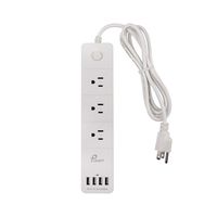 Power Strips Surge Protector 6Ft Electric Extension Cord Power sockets with 3-Outlet 4 USB Ports