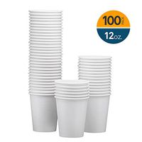 NYHI 100-Pack 12 oz White Paper Disposable Cups – Hot/Cold Beverage Drinking Cup for Water, Juice, Coffee or Tea – Ideal for Water Coolers, Party, or Coffee On the Go’