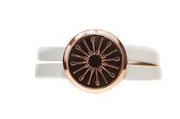 The Oil Collection Rose Gold Essential Oils Diffuser Wrap Bracelet (Stainless Steel) (White Leather- Arrows)