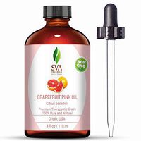 SVA Organics Grapefruit Pink Oil with Dropper- 118 ml (4 fl. oz.) 100% Pure, Natural and Therapeutic Grade For Radiant Skin, Lustrous Hair, Aromatherapy & Massage