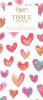 Caspari Happy Hearts 8983tis Pack of 4 Sheets of Tissue Paper – Ivory