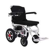 YOLANDEK Foldable Travel Lightweight Heavy Duty Lithium Battery Electric Power Wheelchair - 17.7" Seat Width (Air Travel Approved)