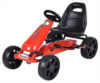 Riding Toy, Outdoor Kids 4 Wheel Pedal Powered Riding Kart Car, Red
